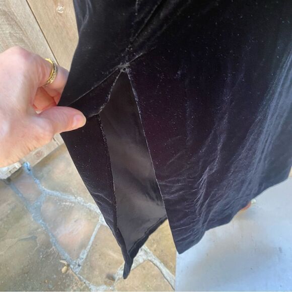 ZARA DRAPED VELVET MIDI DRESS BLACK SZ small NWT - Picture 7 of 16